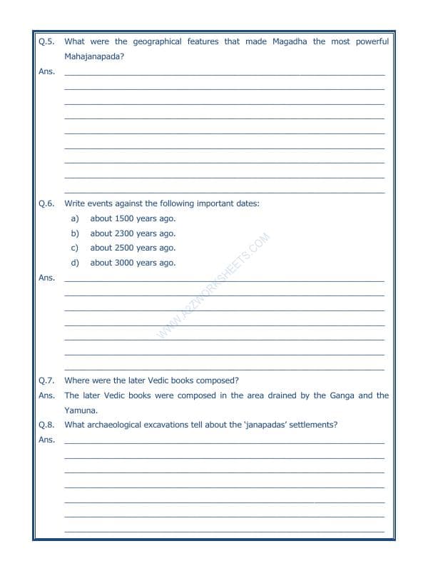 A2ZWorksheets:General Awareness-Our History and Heritage-Kingdoms, Kings And An Early Republic-09