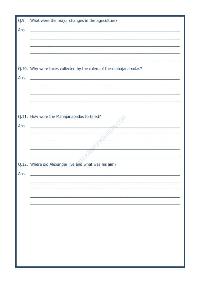 A2ZWorksheets:General Awareness-Our History and Heritage-Kingdoms, Kings And An Early Republic-10