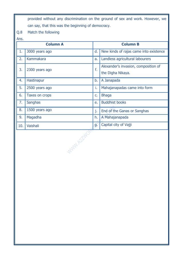 A2ZWorksheets:General Awareness-Our History and Heritage-Kingdoms, Kings And An Early Republic-13