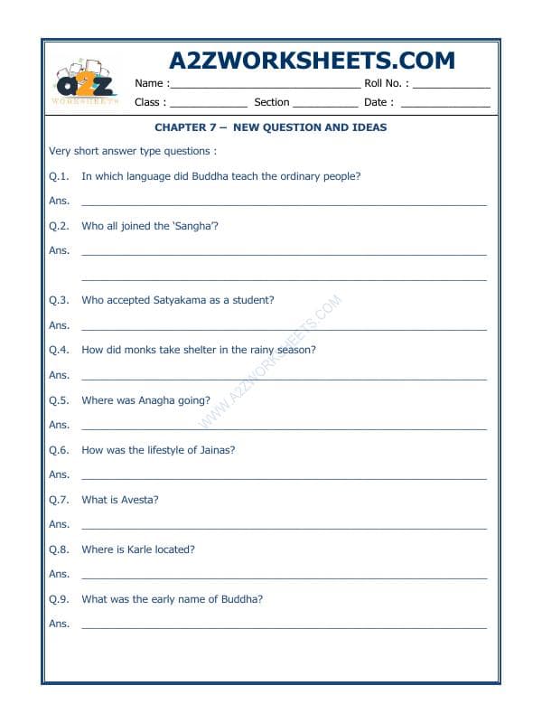A2ZWorksheets:General Awareness-Our History and Heritage-New Question And Ideas-02