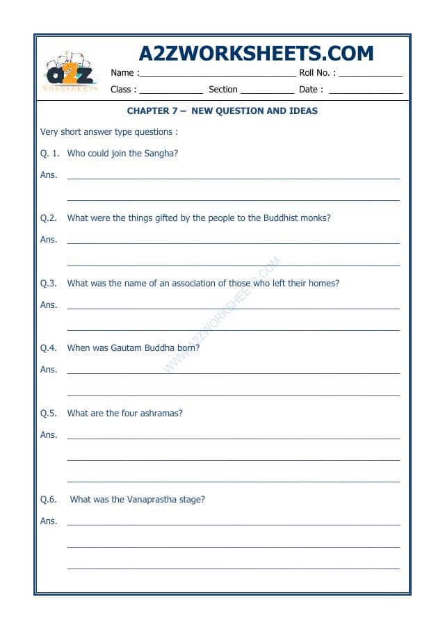 A2ZWorksheets:General Awareness-Our History and Heritage-New Question And Ideas-05