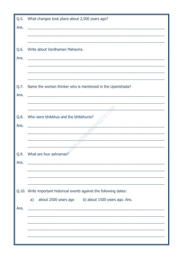 A2ZWorksheets:General Awareness-Our History and Heritage-New Question And Ideas-10