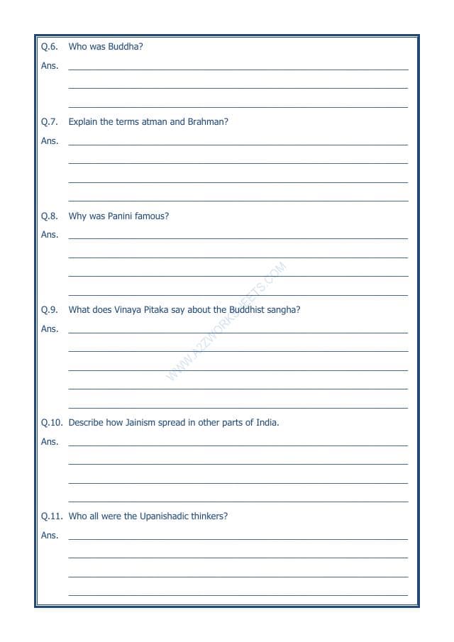 A2ZWorksheets:General Awareness-Our History and Heritage-New Question And Ideas-11
