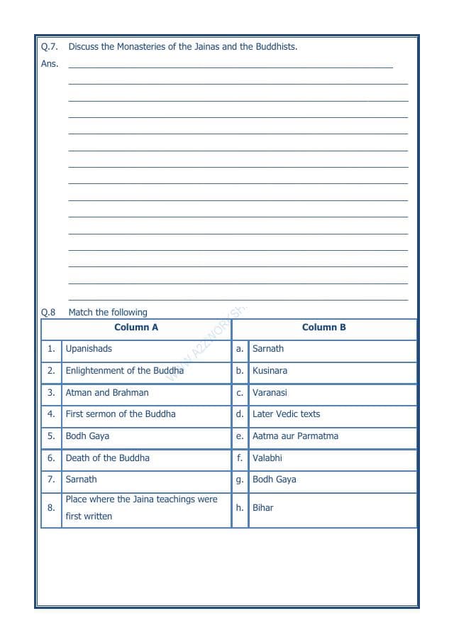 A2ZWorksheets:General Awareness-Our History and Heritage-New Question And Ideas-14