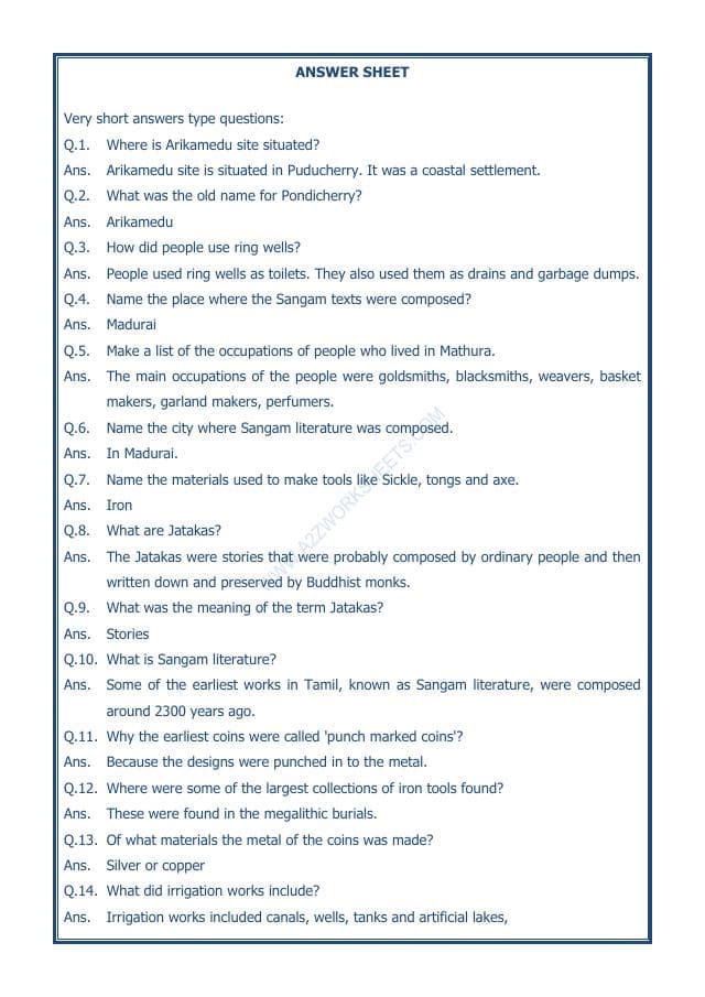 A2ZWorksheets:General Awareness-Our History and Heritage-Vital Villages, Thriving Towns-02