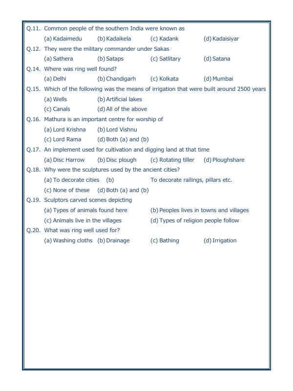 A2ZWorksheets:General Awareness-Our History and Heritage-Vital Villages, Thriving Towns-05