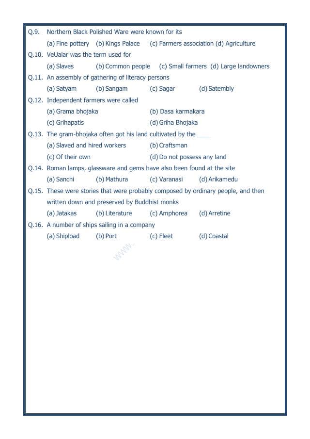 A2ZWorksheets:General Awareness-Our History and Heritage-Vital Villages, Thriving Towns-06