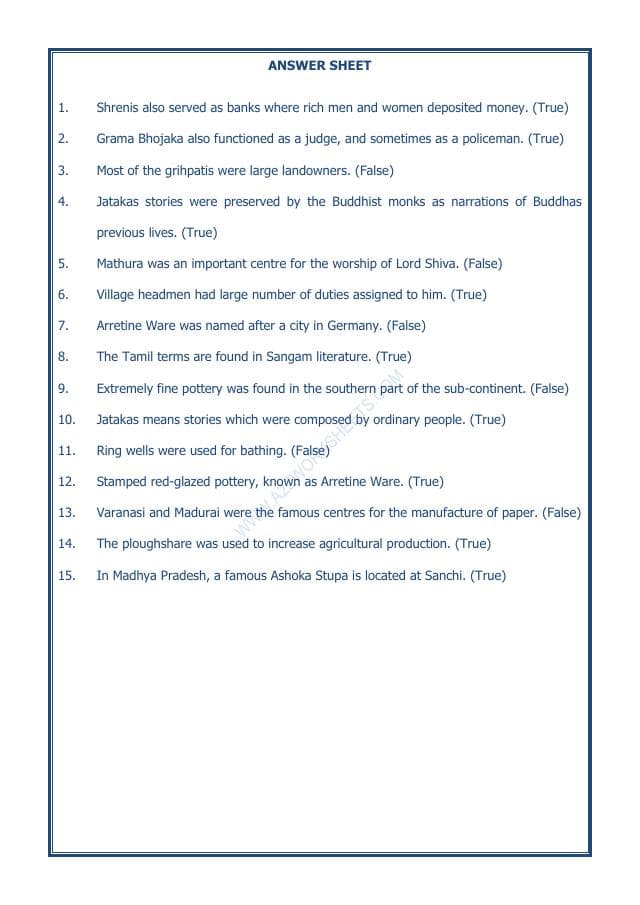 A2ZWorksheets:General Awareness-Our History and Heritage-Vital Villages, Thriving Towns-07