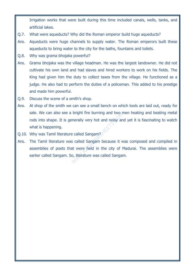 A2ZWorksheets:General Awareness-Our History and Heritage-Vital Villages, Thriving Towns-08