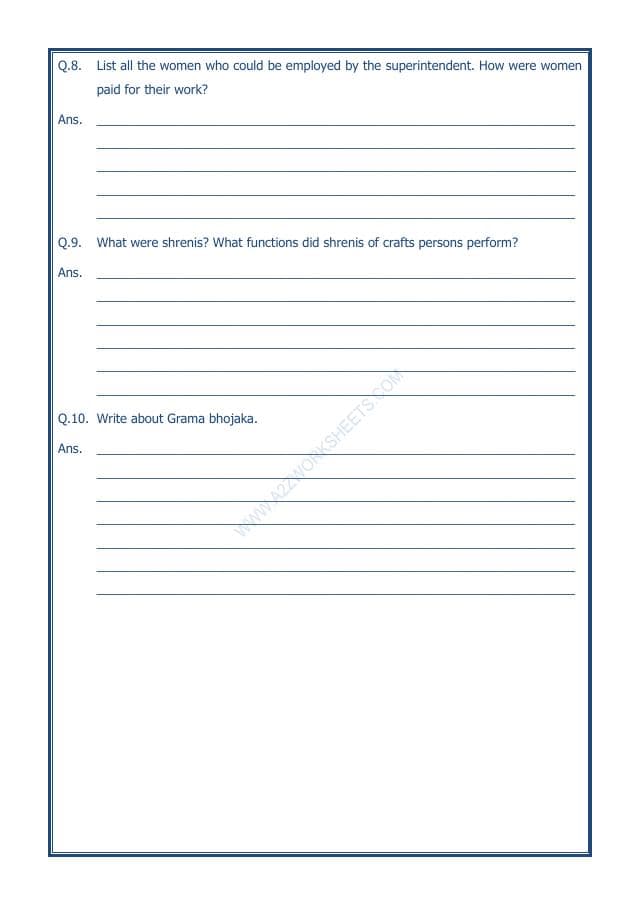 A2ZWorksheets:General Awareness-Our History and Heritage-Vital Villages, Thriving Towns-09
