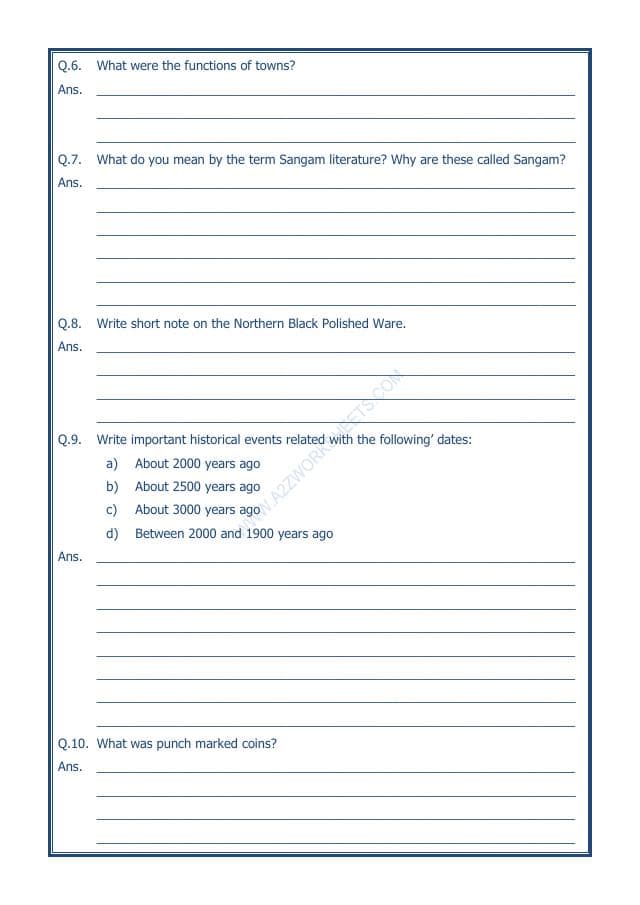 A2ZWorksheets:General Awareness-Our History and Heritage-Vital Villages, Thriving Towns-10