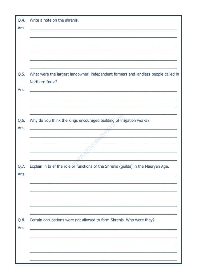 A2ZWorksheets:General Awareness-Our History and Heritage-Vital Villages, Thriving Towns-11