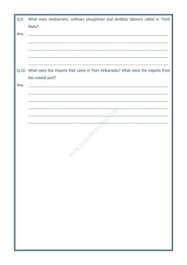 A2ZWorksheets:General Awareness-Our History and Heritage-Vital Villages, Thriving Towns-11