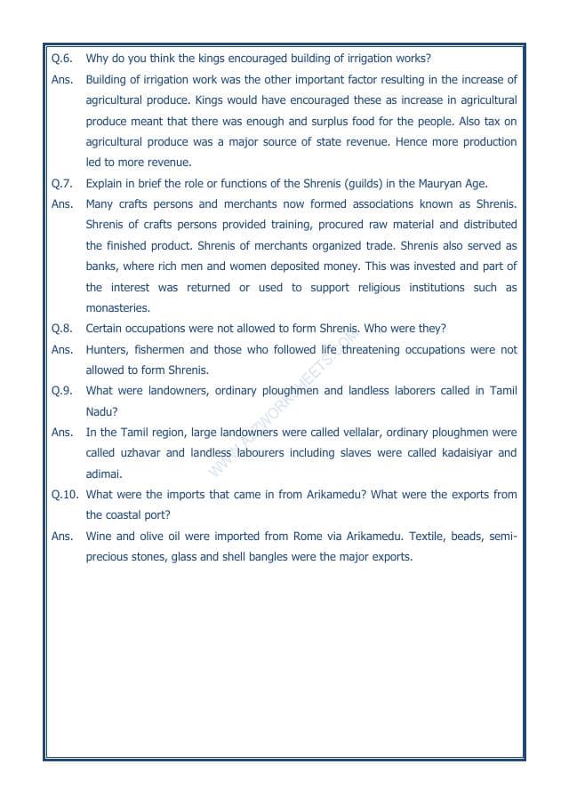 A2ZWorksheets:General Awareness-Our History and Heritage-Vital Villages, Thriving Towns-11