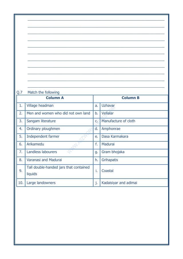 A2ZWorksheets:General Awareness-Our History and Heritage-Vital Villages, Thriving Towns-14