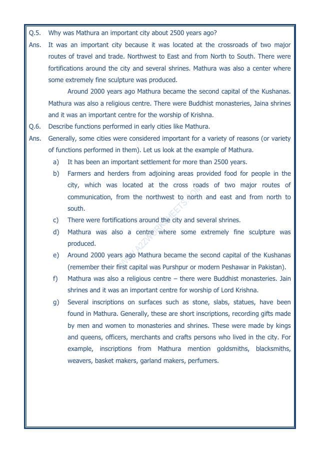 A2ZWorksheets:General Awareness-Our History and Heritage-Vital Villages, Thriving Towns-14