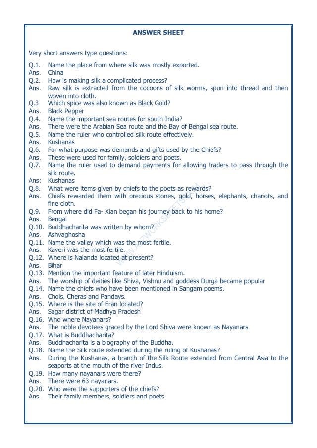A2ZWorksheets:General Awareness-Our History and Heritage-Traders, Kings And Pilgrims-01