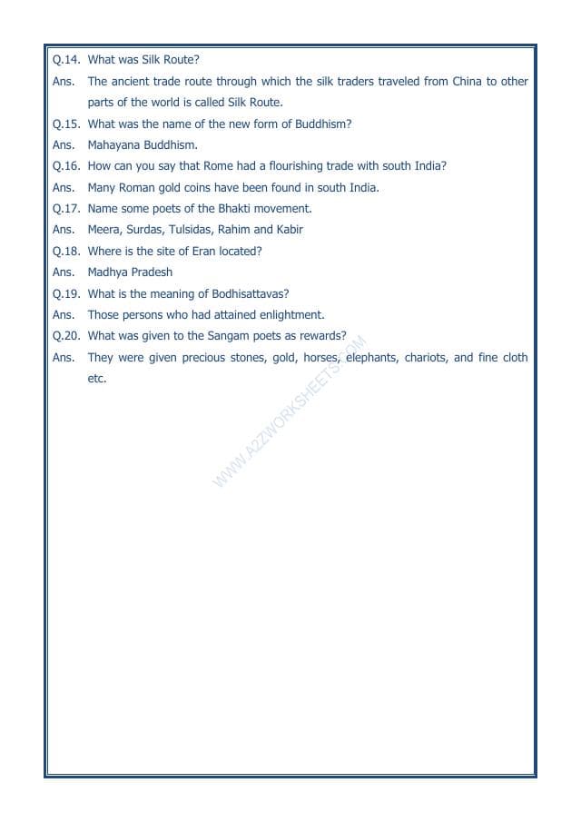A2ZWorksheets:General Awareness-Our History and Heritage-Traders, Kings And Pilgrims-03