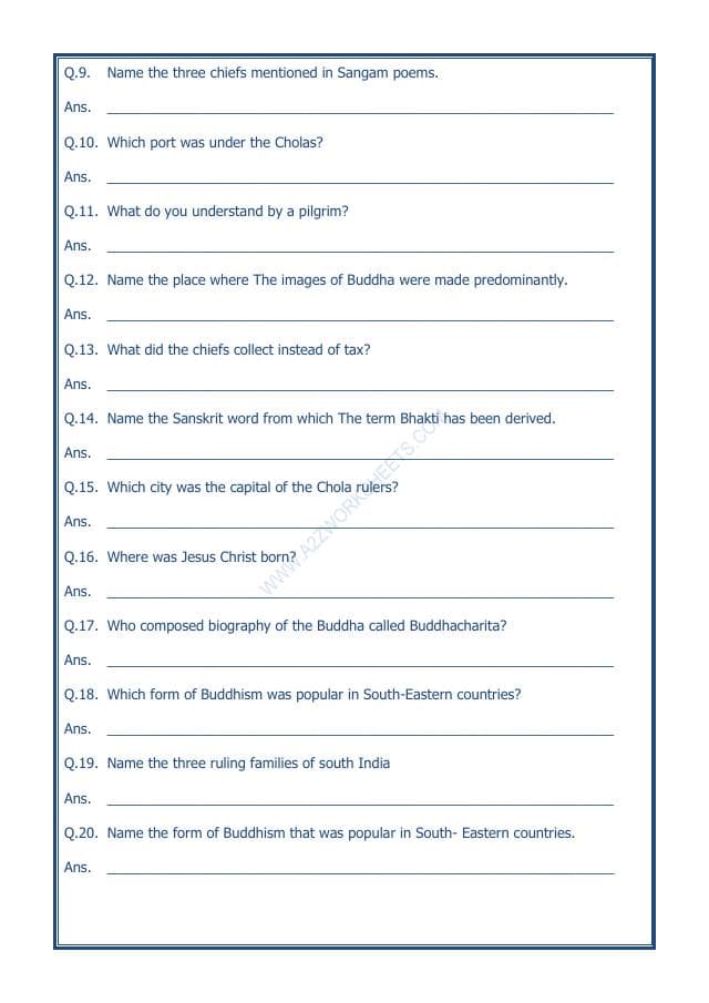 A2ZWorksheets:General Awareness-Our History and Heritage-Traders, Kings And Pilgrims-04