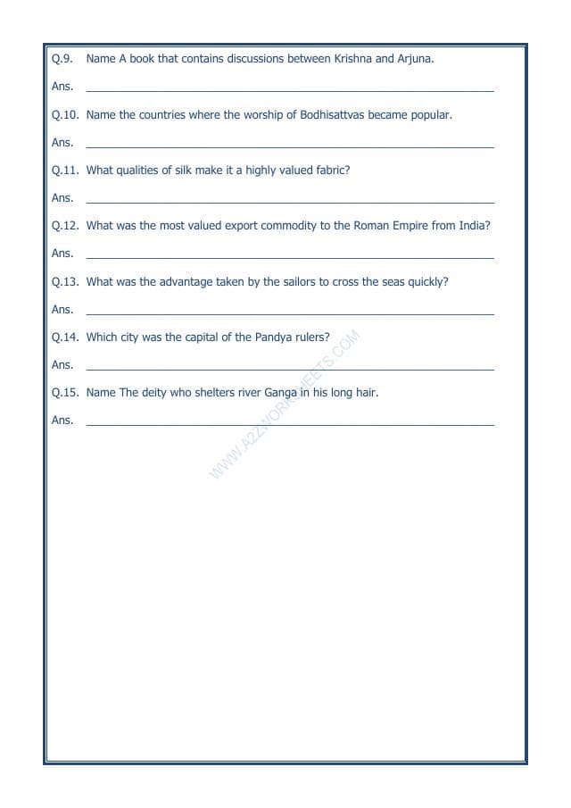 A2ZWorksheets:General Awareness-Our History and Heritage-Traders, Kings And Pilgrims-05