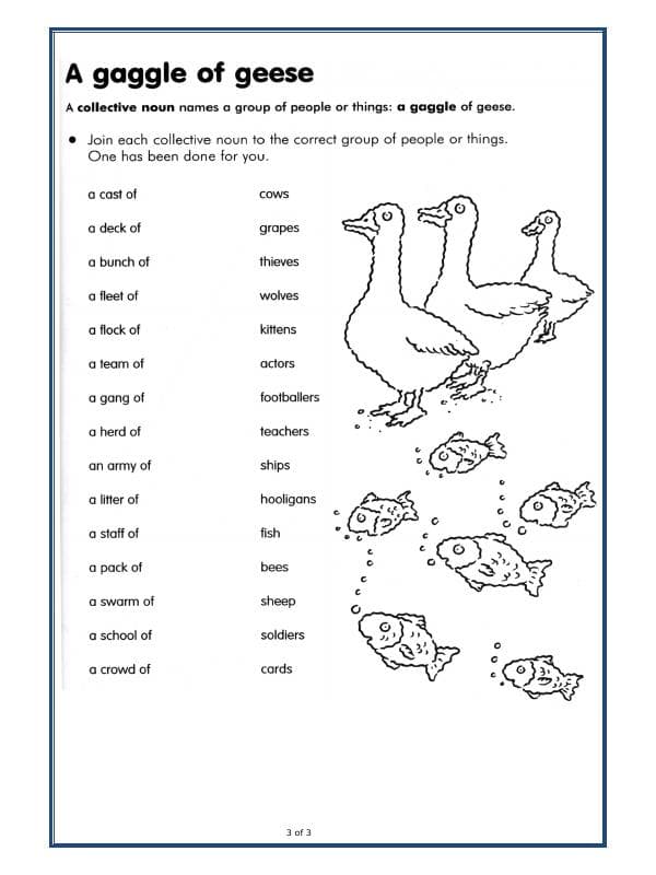 A2ZWorksheets:English-Grammar-Let's Practice Collective Nouns