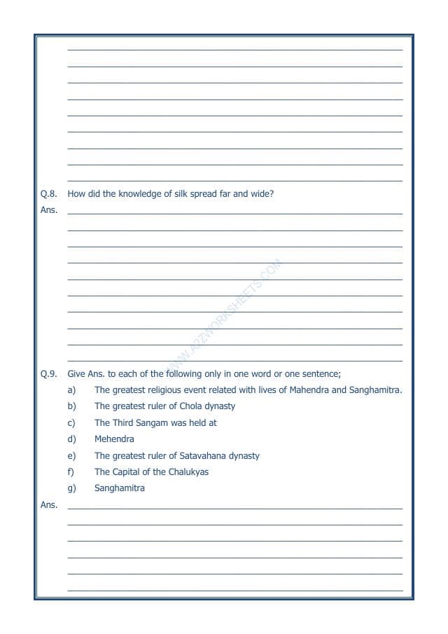 A2ZWorksheets:General Awareness-Our History and Heritage-Traders, Kings And Pilgrims-08