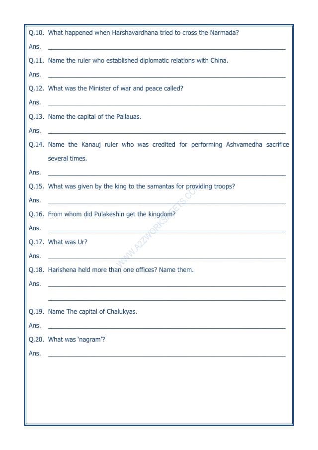 A2ZWorksheets:General Awareness-Our History and Heritage-New Empires And Kingdoms-02