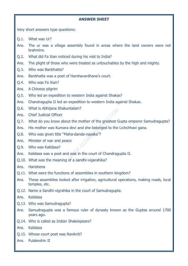 A2ZWorksheets:General Awareness-Our History and Heritage-New Empires And Kingdoms-04