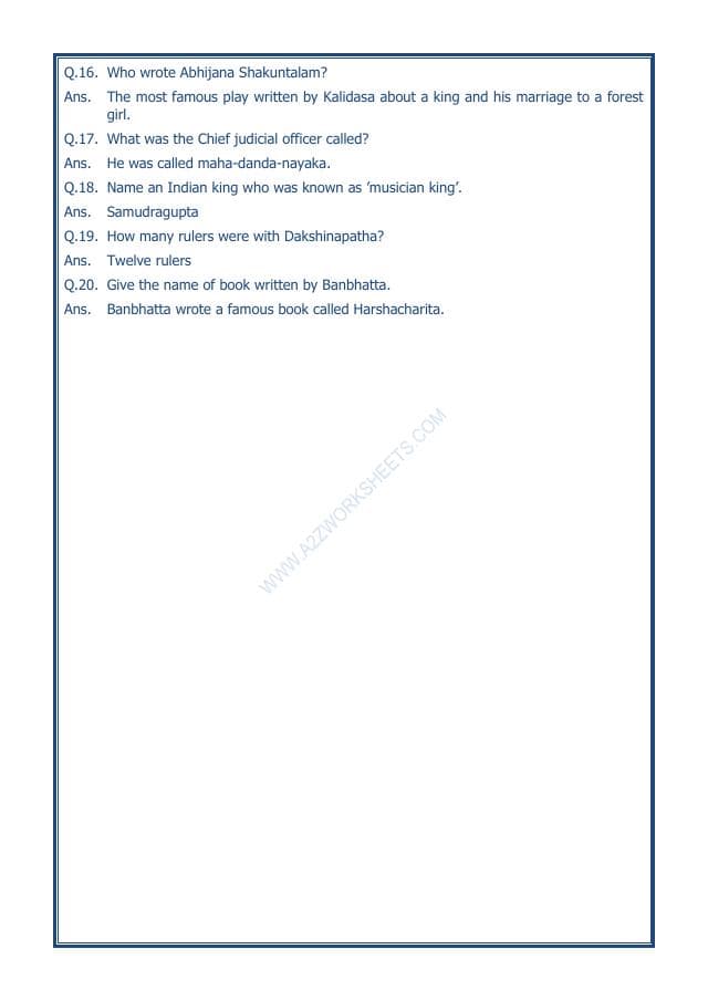 A2ZWorksheets:General Awareness-Our History and Heritage-New Empires And Kingdoms-04