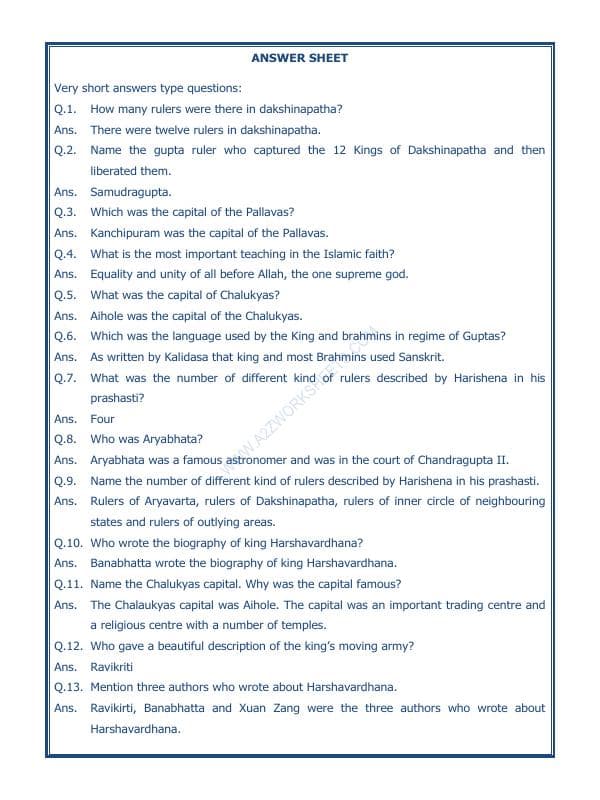 A2ZWorksheets:General Awareness-Our History and Heritage-New Empires And Kingdoms-05