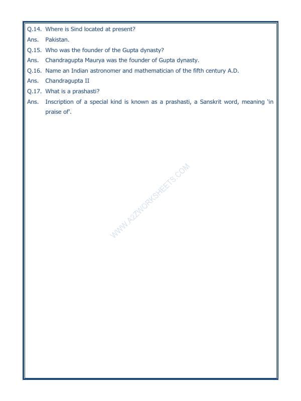 A2ZWorksheets:General Awareness-Our History and Heritage-New Empires And Kingdoms-05