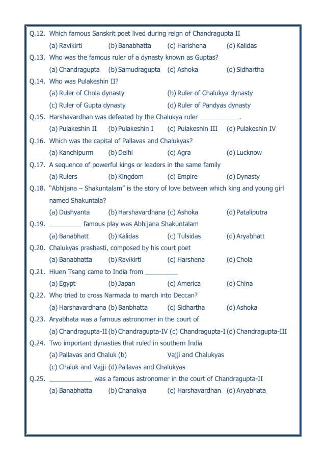 A2ZWorksheets:General Awareness-Our History and Heritage-New Empires And Kingdoms-07