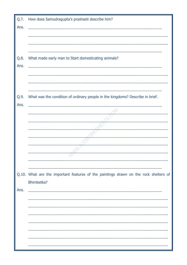 A2ZWorksheets:General Awareness-Our History and Heritage-New Empires And Kingdoms-09