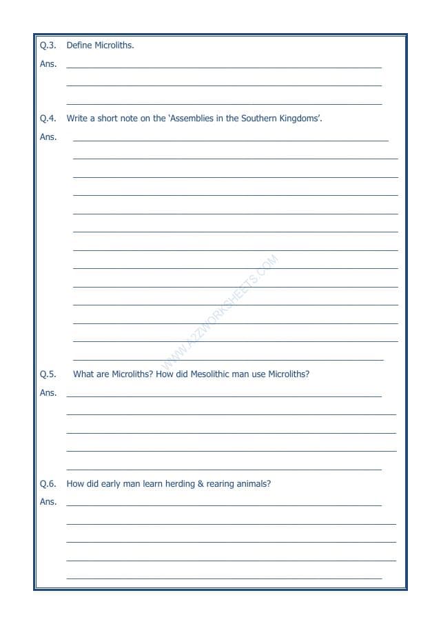 A2ZWorksheets:General Awareness-Our History and Heritage-New Empires And Kingdoms-10