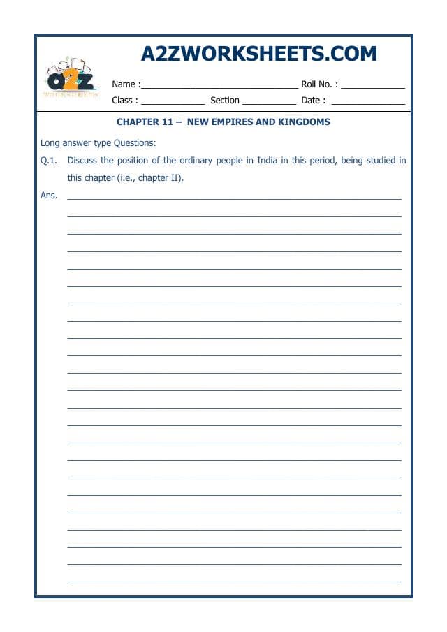A2ZWorksheets:General Awareness-Our History and Heritage-New Empires And Kingdoms-14
