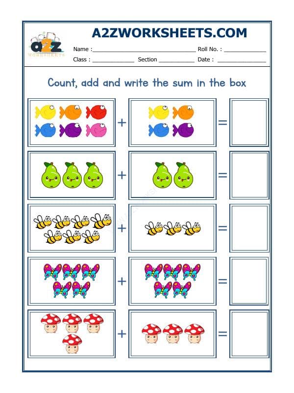 A2ZWorksheets:Maths-Addition-Addition Worksheet-01