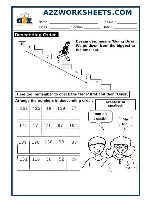 A2ZWorksheets:Maths-Numbers-Descending Order-02