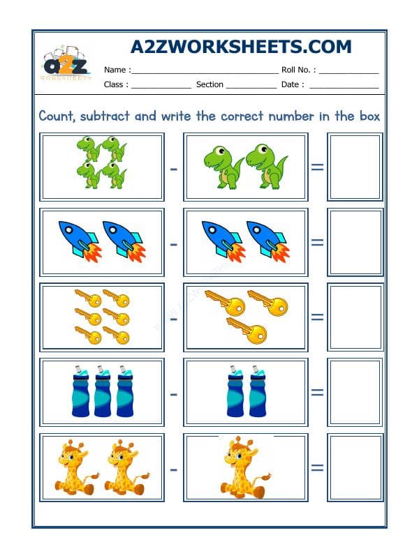 A2ZWorksheets:Maths-Subtraction-Subtraction Worksheet-06
