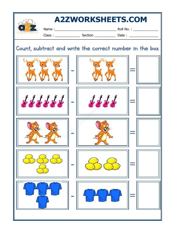 A2ZWorksheets:Maths-Subtraction-Subtraction Worksheet-07