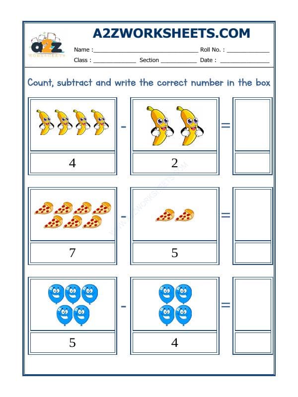 A2ZWorksheets:Maths-Subtraction-Subtraction Worksheet-08