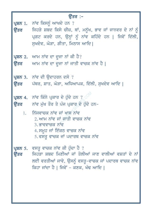 A2ZWorksheets:Language-Punjabi-Punjabi Grammar Naav-01