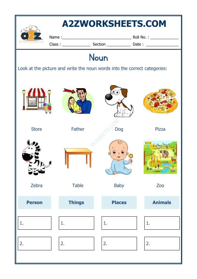 A2ZWorksheets:English-Grammar-English Noun Worksheet-02