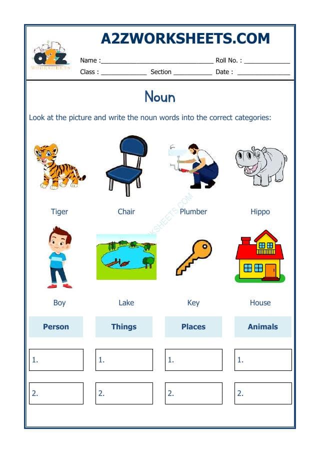 A2ZWorksheets:English-Grammar-English Noun Worksheet-04