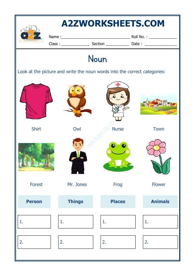 A2ZWorksheets:English-Grammar-English Noun Worksheet-05