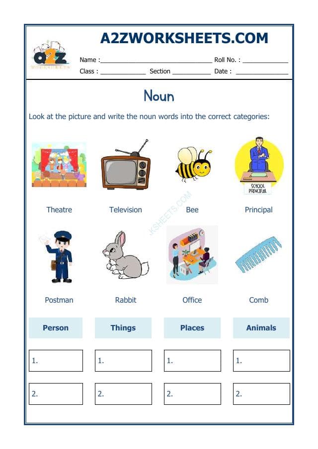 A2ZWorksheets:English-Grammar-English Noun Worksheet-07