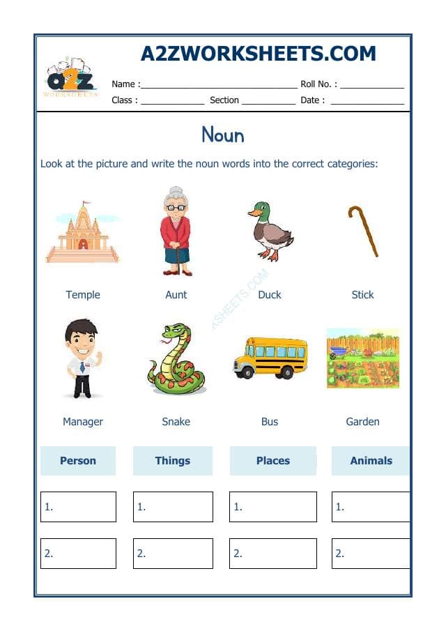 A2ZWorksheets:English-Grammar-English Noun Worksheet-09