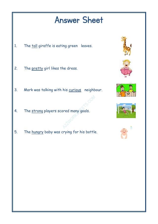A2ZWorksheets:English-Grammar-English Adjectives Worksheet-04