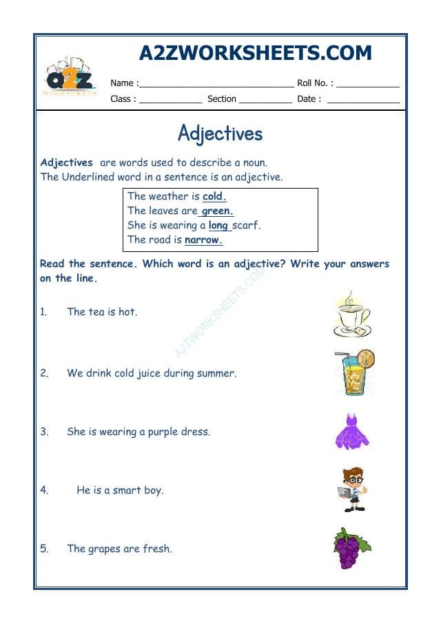 A2ZWorksheets:English-Grammar-English Adjectives Worksheet-05