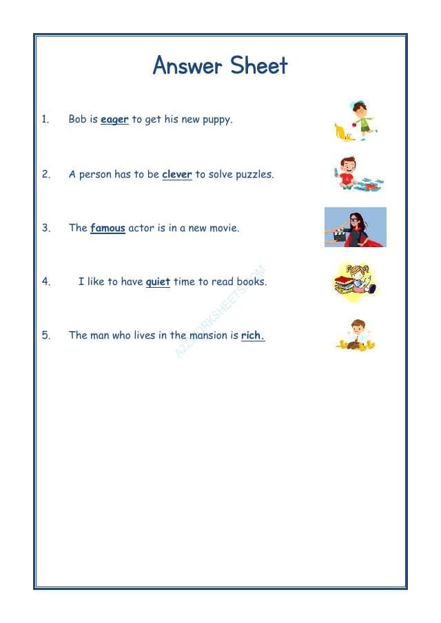 A2ZWorksheets:English-Grammar-English Adjectives Worksheet-06