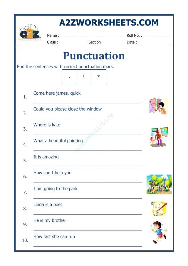 A2ZWorksheets:English-Grammar-English Punctuation Worksheet-02